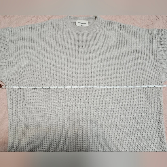 Aritzia Wilfred Free Hillside Wool Waffle Knit Sweater Crewneck Sz L - Picture 7 of 9